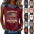 thumbnail image 1 of Hearthz 1776-2026 USA 250th Anniversary Shirt Raglan Sleeveless Womens Tank Tops We the People Patriotic Vest American Flag 250 Anniversary USA Shirt Women, 1 of 7