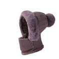 thumbnail image 1 of Hearthz 3 In 1 Winter Hat Scarf Mask Set Hat with Scarf and Mask Fleece Lined Knitted Balaclava Hat Face Mask Hooded Scarf Hat and Scarf Set for Women, 1 of 8