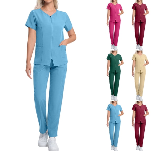 Hearthz Athletic Scrub Set for Women Stretch Scrub Top & Jogger Pants Scrub Set for Women