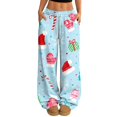 thumbnail image 1 of Hearthz Christmas Pajama Pants Women High Waist Wide Leg Pj Bottoms Pants Fall Winter Soft Lounge Pants Women Xmas Sleeping Pants Women, 1 of 5