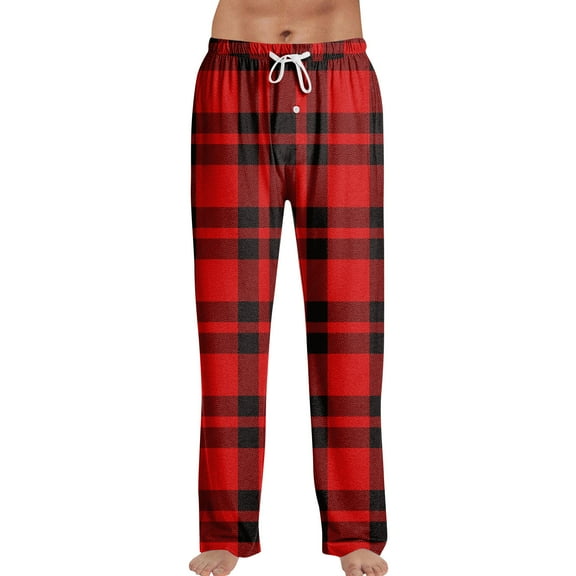Hearthz Christmas Pajamas Pants Winter Soft Elastic Waist Men's Pajama Bottoms Warm Cozy Xmas Pj Bottoms Lounge Pants Pajama Pants