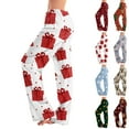 thumbnail image 1 of Hearthz Christmas Pj Pants Women Winter Wide Leg Womens Pajama Bottoms Fall Drawstring Comfy Lounge Pants Women, 1 of 7