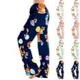 thumbnail image 1 of Hearthz Easter Womans Pajama Pants Cute Rabbit Bunny Print Wide Leg Lounge Pants for Women Baggy Soft Comfy Lightweight Sleep Pants for Women, 1 of 8