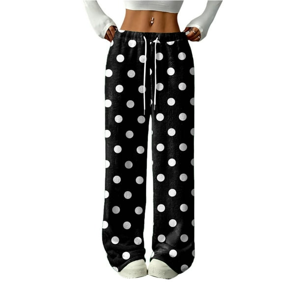 Hearthz Flannel Fuzzy Pajama Pants Plaid Fluffy Fuzzy Fleece Elastic Waist Wide Leg Sleep Pants with Pockets Fall Winter Warm Pj Soft Sleep Bottoms
