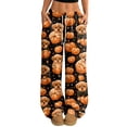 thumbnail image 1 of Hearthz Flannel Pants for Women Boo Ghost Pumpkin Graphic Flannel Fuzzy Pajama Pants Drawstring Elastic Waist Wide Leg Women Pajama Pants, 1 of 5