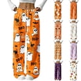 thumbnail image 1 of Hearthz Fleece Lounge Pants Women Boo Ghost Pumpkin Graphic Womens Pj Bottoms Halloween Fall Winter Women's Fuzzy Plush Pajama Pants, 1 of 6