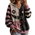 thumbnail image 1 of Hearthz Halloween Face Print Graphic Hoodies for Women Retro Spooky Season Patchwork Pullover Top Fall Pumpkin Graphic Ghost Fleece Lined Hoodie Women with Pockets, 1 of 8