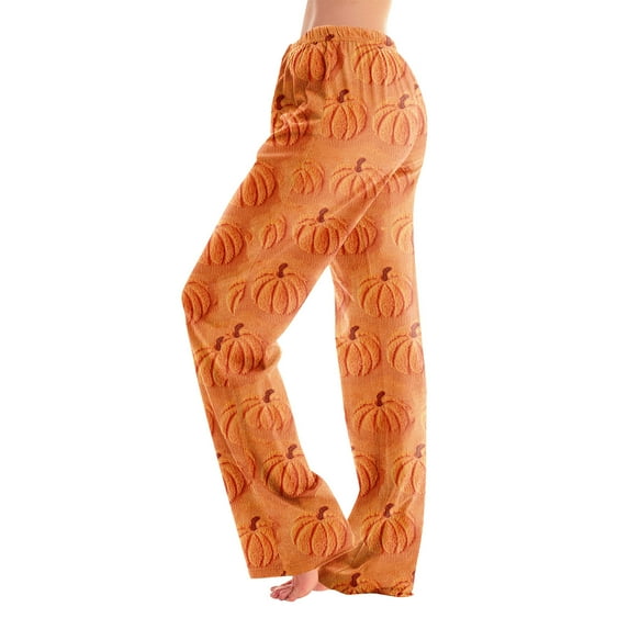 Hearthz Halloween Flannel Pajama Pants Women Plush Fuzzy Pajamas Pants Women Warm Cozy Pj Bottoms Lounge Pants Fleece Pajama Pants