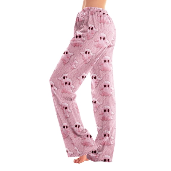Hearthz Halloween Flannel Pajama Pants Women Plush Fuzzy Pj Pants Christmas Warm Cozy Pj Bottoms Lounge Pants Fleece Lined Pants