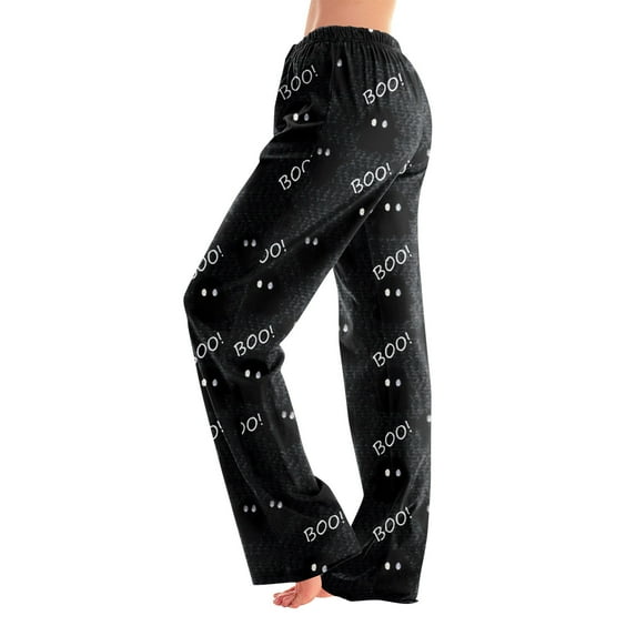 Hearthz Halloween Flannel Pajama Pants Women Plush Fuzzy Women's Pajama Bottoms Warm Cozy Pj Bottoms Lounge Pants Womens Fleece Pajama Pants