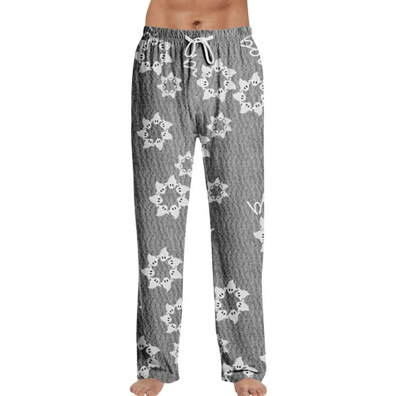 Hearthz Halloween Mens Flannel Pajama Pants Plush Fuzzy Men's Fleece Sweatpants Warm Cozy Pj Bottoms Lounge Pants Cute Pj Pants