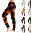 thumbnail image 1 of Hearthz Halloween Print Womens Pajamas Pants Ghost Pumpkin Bat Print Jogger Lounge Pants Elastic Waist Lounge Pants Women with Cuffed Ankles, 1 of 6