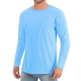 thumbnail image 1 of Hearthz Ice Silk Men's Sun Shirts UPF 50+ Protection Outdoor Hiking Swimming Quick Dry Crew Neck Long Sleeve Mens UV Protection Shirts Light Blue XXXL, 1 of 3
