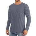 thumbnail image 1 of Hearthz Ice Silk Sun Shirt UPF 50+ Men's Fishing Shirt Outdoor Hiking Swimming Quick Dry Crew Neck Long Sleeve Lightweight Hiking Running Shirt Dark Gray M, 1 of 3