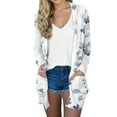 thumbnail image 1 of Hearthz Kimono Cardigans for Women Long Sleeve 0pen Front Kimono Tops Women Flower Fall Long Cardigan with Pockets, 1 of 8