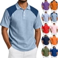thumbnail image 1 of Hearthz Linen Men Polo Shirts Moisture Wicking Raglan Men Short Sleeve Shirt Color Block Soft Breathable Mens Golf Polo Shirts, 1 of 8