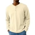 thumbnail image 1 of Hearthz Long Sleeve Henley Shirts for Men Fall 3-Button Solid Color Mens Compression Shirt O Neck Casual Men's Jersey Baseball Shirt, 1 of 7