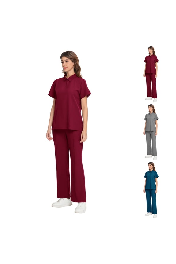 Medical Scrubs Set for Women Women's V-Neck Top & Jogger Scrub Pants Scrub Sets for Women