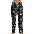 thumbnail image 1 of Hearthz Men's Christmas Pajama Pants Drawstring Elastic Waist Snowflake Men's Sleep Pants Wide Leg Xmas Winter Mens Pajama Bottoms, 1 of 4