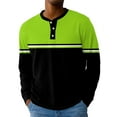 thumbnail image 1 of Hearthz Men's Long-Sleeve Henley Shirt Fall 3-Button Color Block Mens Shirts Big and Tall Crew Neck Sports Baseball Jerseys T Shirts, 1 of 7