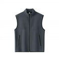 thumbnail image 1 of Hearthz Men's Puffer Vest Fleece Sleeveless Stand Collar Jacket for Men Full Zipper Winter Warm Mens Outerwear Vest with Pocket, 1 of 5