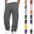 thumbnail image 1 of Hearthz Men’s Soft Breathable Cargo Sweatpants Drawstring Elastic Waist Baggy Sweatpants Men Lightweight Gym Athletic Workout Lounge Pants for Men with Pockets Camel L, 1 of 9