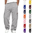 thumbnail image 1 of Hearthz Men’s Soft Breathable Cargo Sweatpants Drawstring Elastic Waist Mens Baggy Sweatpants Lightweight Gym Athletic Workout Mens Lounge Pants with Pockets Dark Green M, 1 of 9