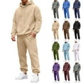 thumbnail image 1 of Hearthz Men's Sweatsuits 2 Piece Set Drawstring Fleece Y2k Tracksuit Sweatsuit Set Winter Sweatsuits Men, 1 of 9