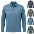 thumbnail image 1 of Hearthz Mens Big and Tall Polo Shirts Soft Breathable Moisture Wicking Cotton Long Sleeve Shirt Men Comfort Colors Collared Mens Golf Polo with Pocket Green XL, 1 of 5