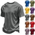 thumbnail image 1 of Hearthz Mens Graphic T-Shirts Moisture Wicking Breathable Athletic Fit T-Shirt Men V Neck Short Sleeve Shirt Men Basic Basketball Jersey Dark Gray M, 1 of 7