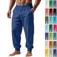 thumbnail image 1 of Hearthz Mens Jogger Pants Athletic Mens Lounge Pants Lightweight Breathable Cinch Bottom Mens Sweat Pants with Pockets Dark Green XXXL, 1 of 8