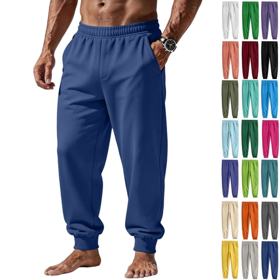 Hearthz Mens Jogger Pants Athletic Mens Lounge Pants Lightweight Breathable Cinch Bottom Mens Sweat Pants with Pockets Dark Green XXXL