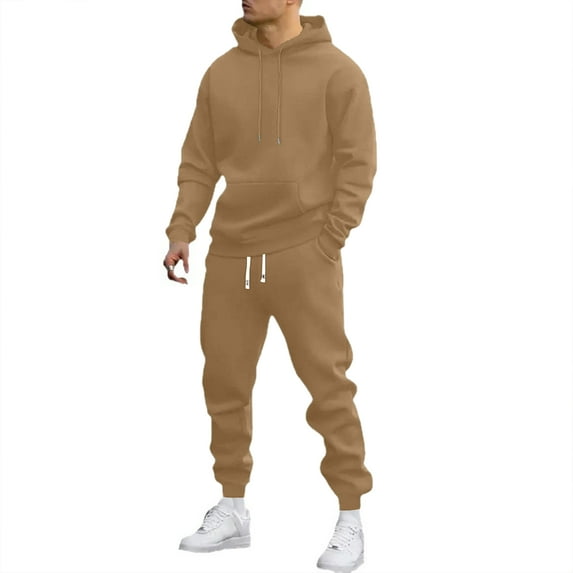 Hearthz Mens Jogging Suits 2 Piece Set Sweatpants and Hoodie Set for Men 2025 Casual Winter Mens Sweatsuits Sets