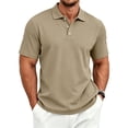 thumbnail image 1 of Hearthz Mens Polo Shirts Moisture Wicking 3 Button Collared Short Sleeve Shirts for Men Regular Fit Golf Polo Shirts for Men, 1 of 9