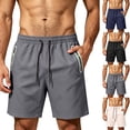 thumbnail image 1 of Hearthz Mens Quick Dry Shorts Relaxed Fit Breathable Mens Shorts Athletic Hiking Camping Running Shorts with Pocket, 1 of 7