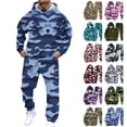 thumbnail image 1 of Hearthz Mens Sweat Suits 2 Piece Set Camouflage Fleece Hoodies and Sweatpants Set Winter Men Sweatsuit, 1 of 6