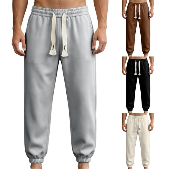 Hearthz Mens Sweatpants Joggers Drawstring Elastic Ribbed Ankle Lounge Pants Men Lightweight Gym Athletic Workout Mens Sweatpants with Pockets Black XL
