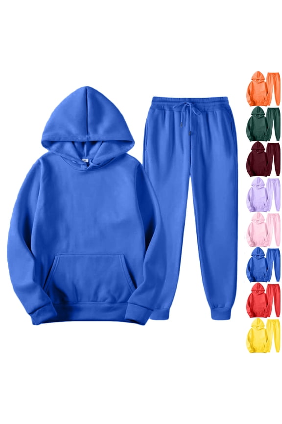 Mens Track Suits 2 Piece Set Drawstring Fleece Jogging Tracksuits Set Fall Winter Big and Tall Sweatsuit for Men Orange XXXL