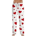 thumbnail image 1 of Hearthz Mens Valentine Pajama Pants Men's Pajama Pants Love Heart Print Drawstring Straight Leg Men's Lounge Pants with Pocket, 1 of 6