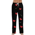 thumbnail image 1 of Hearthz Mens Valentine Pj Pants Men's Pajama Pants Heart Print Drawstring Wide Leg Men’s Lounge Pants with Pocket, 1 of 6