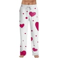 thumbnail image 1 of Hearthz Mens Valentines Day Pajama Pants Men's Pajama Pants Love Heart Print Drawstring Wide Leg Mens Lounging Pants with Pocket, 1 of 6