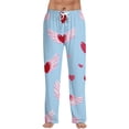 thumbnail image 1 of Hearthz Mens Valentines Pajama Pants Men Sleep Pants Heart Print Drawstring Wide Leg Mens Lounging Pants with Pocket, 1 of 6