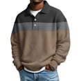 thumbnail image 1 of Hearthz Mens Waffle Polo Shirts Quarter Button Collared Men Long Sleeve Shirt Big and Tall Color Block Warm Knitted Pullover Sweatshirts for Men, 1 of 3