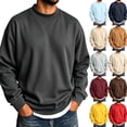 thumbnail image 1 of Hearthz Mock Neck Sweatshirts for Men Fall Winter Long Sleeve Sweatshirt Men Solid Color Streetwear Lightweight Pullover Men Black M, 1 of 5