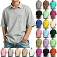 thumbnail image 1 of Hearthz Polo T Shirts for Men Lapel Collar Men's Shirts Short Sleeve Breathable Business Big and Tall Mens Golf Polo Shirts with Pocket Light Brown XL, 1 of 9