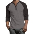 thumbnail image 1 of Hearthz Raglan 3/4 Sleevets for Men Henley Neck Baseball Jersey Colorblock Tops for Men Fall Mens T Shirts, 1 of 9