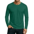 thumbnail image 1 of Hearthz Raglan Long Sleeve Gym Shirts Men Fall Solid Color Round Neck Baseball Tee Shirt, 1 of 6