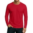 thumbnail image 1 of Hearthz Raglan Long Sleeve Men T Shirts Fall Solid Color Crewneck Mens Baseball Shirt, 1 of 6