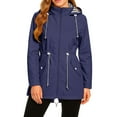 thumbnail image 1 of Hearthz Rain Jacket Womens Waterproof with Hood Lightweight Zip Up Lightweight Wind Breaker Cute Jacket Women's Coats with Pockets, 1 of 6