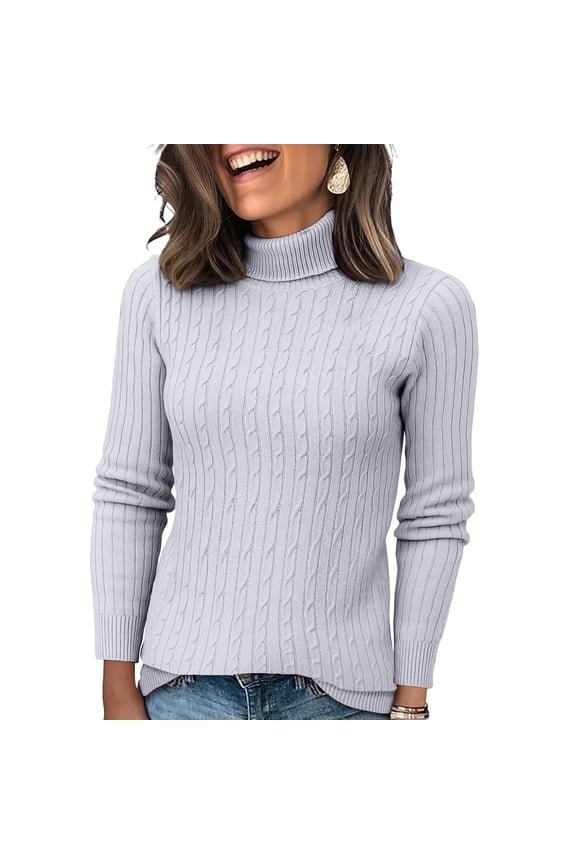Ribbed Turtle Neck Sweaters for Women Fitted Mock Neck Womens Long Sleeve Tops Spring Winter Basic Women's Pullover Tops